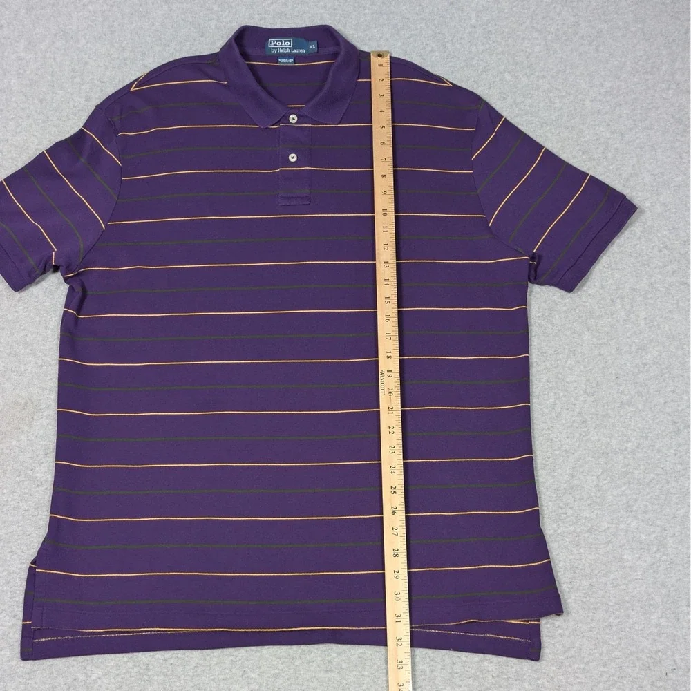 Polo Ralph Lauren Mens Polo Shirt Size XL Soft Cotton Purple Yellow Green
